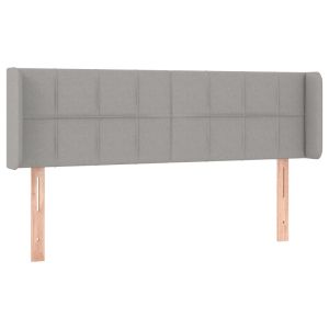 Hoofdbord met randen 147x16x78/88 cm stof lichtgrijs