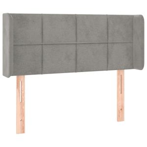 Hoofdbord met randen 83x16x78/88 cm fluweel lichtgrijs