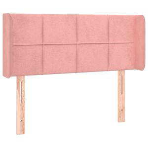 Hoofdbord met randen 103x16x78/88 cm fluweel roze