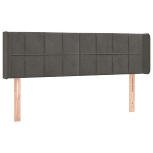 Hoofdbord met randen 147x16x78/88 cm fluweel donkergrijs