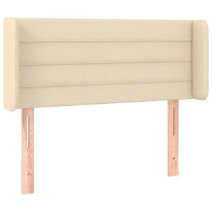Hoofdbord met randen 93x16x78/88 cm stof crèmekleurig