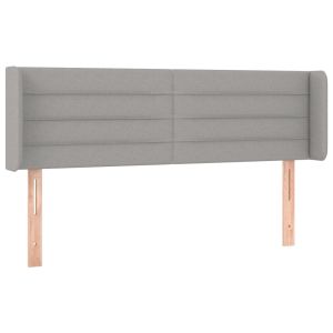 Hoofdbord met randen 147x16x78/88 cm stof lichtgrijs