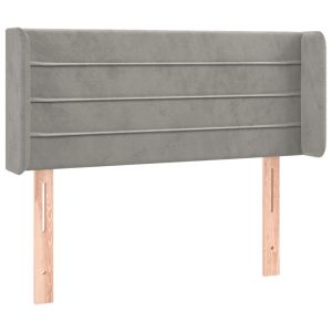 Hoofdbord met randen 103x16x78/88 cm fluweel lichtgrijs
