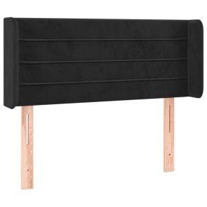 Hoofdbord met randen 103x16x78/88 cm fluweel zwart
