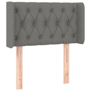 Hoofdbord met randen 83x16x78/88 cm stof donkergrijs