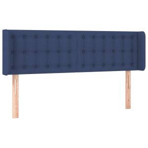 Hoofdbord met randen 147x16x78/88 cm stof blauw