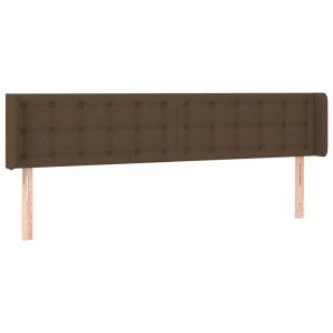 Hoofdbord met randen 183x16x78/88 cm stof donkerbruin