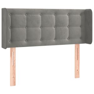 Hoofdbord met randen 103x16x78/88 cm fluweel lichtgrijs