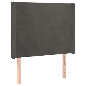 Hoofdbord met randen 103x16x118/128 cm fluweel donkergrijs