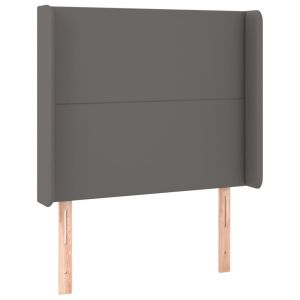 Hoofdbord met randen 103x16x118/128 cm kunstleer grijs