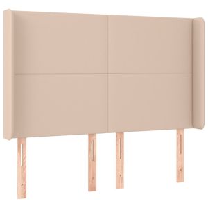 Hoofdbord met randen 147x16x118/128cm kunstleer cappuccinokleur