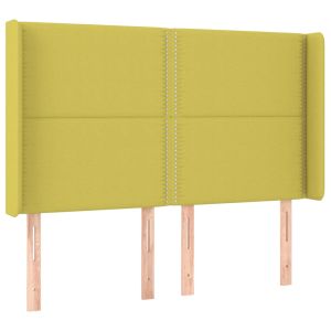 Hoofdbord met randen 147x16x118/128 cm stof groen