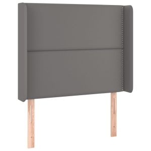 Hoofdbord met randen 103x16x118/128 cm kunstleer grijs