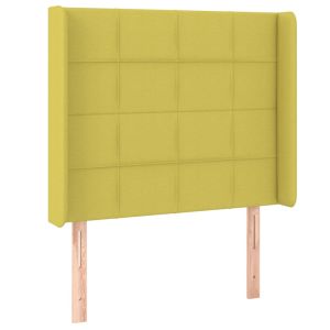 Hoofdbord met randen 83x16x118/128 cm stof groen