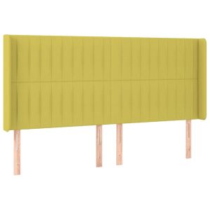 Hoofdbord met randen 203x16x118/128 cm stof groen