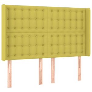 Hoofdbord met randen 147x16x118/128 cm stof groen