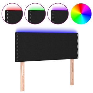 Hoofdbord LED 90x5x78/88 cm stof zwart