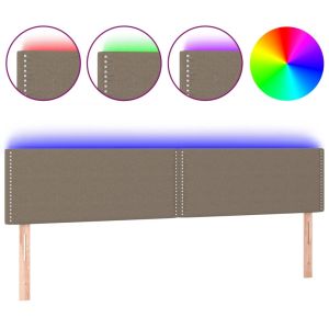 Hoofdbord LED 160x5x78/88 cm stof taupe
