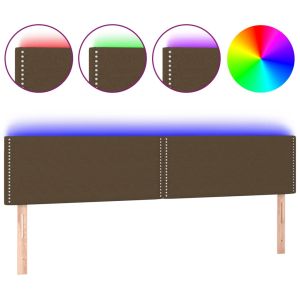 Hoofdbord LED 180x5x78/88 cm stof donkerbruin