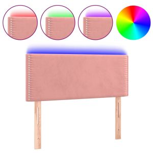 Hoofdbord LED 90x5x78/88 cm fluweel roze