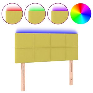 Hoofdbord LED 80x5x78/88 cm stof groen