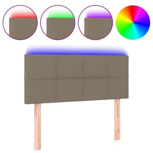 Hoofdbord LED 90x5x78/88 cm stof taupe