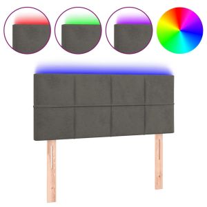 Hoofdbord LED 80x5x78/88 cm fluweel donkergrijs