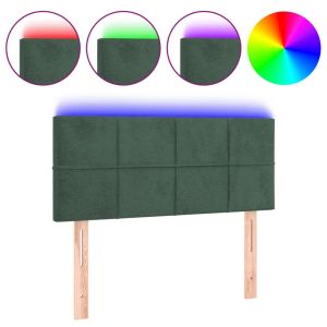 Hoofdbord LED 100x5x78/88 cm fluweel donkergroen