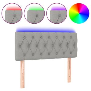 Hoofdbord LED 90x7x78/88 cm stof lichtgrijs