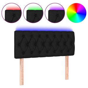 Hoofdbord LED 90x7x78/88 cm stof zwart