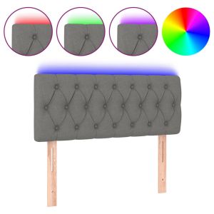 Hoofdbord LED 100x7x78/88 cm stof donkergrijs