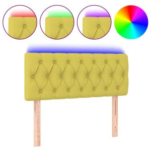 Hoofdbord LED 100x7x78/88 cm stof groen