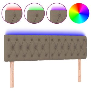 Hoofdbord LED 160x7x78/88 cm stof taupe
