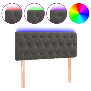 Hoofdbord LED 90x7x78/88 cm fluweel donkergrijs