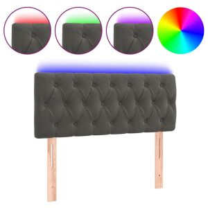 Hoofdbord LED 100x7x78/88 cm fluweel donkergrijs