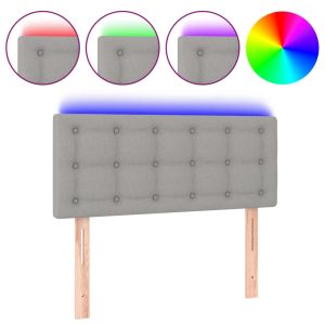 Hoofdbord LED 80x5x78/88 cm stof lichtgrijs