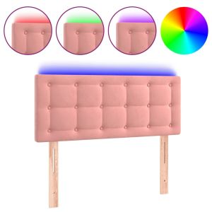 Hoofdbord LED 80x5x78/88 cm fluweel roze
