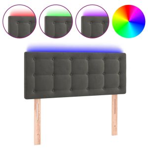 Hoofdbord LED 90x5x78/88 cm fluweel donkergrijs