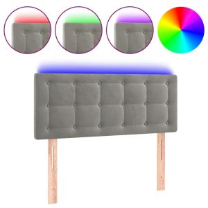 Hoofdbord LED 100x5x78/88 cm fluweel lichtgrijs