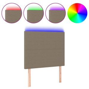 Hoofdbord LED 100x5x118/128 cm stof taupe