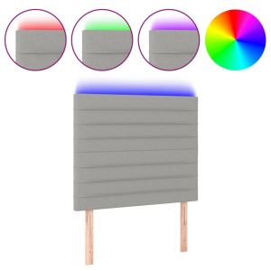 Hoofdbord LED 80x5x118/128 cm stof lichtgrijs