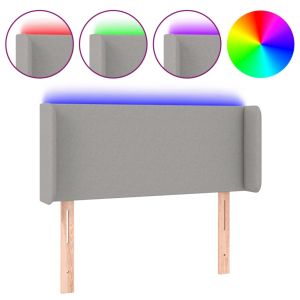 Hoofdbord LED 103x16x78/88 cm stof lichtgrijs