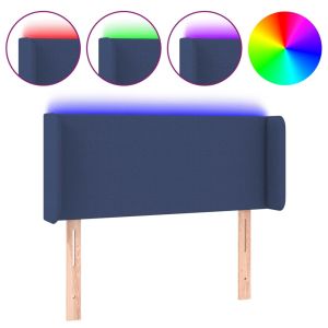 Hoofdbord LED 103x16x78/88 cm stof blauw