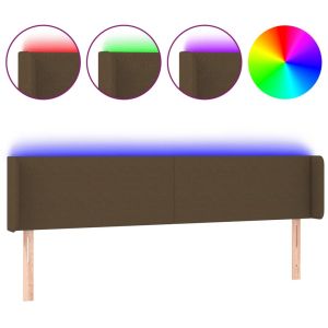 Hoofdbord LED 163x16x78/88 cm stof donkerbruin