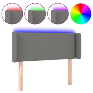 Hoofdbord LED 103x16x78/88 cm stof donkergrijs