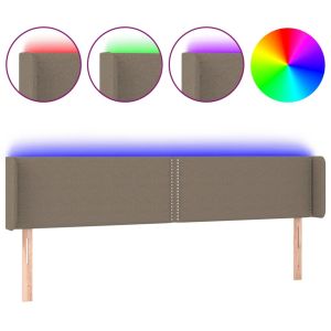 Hoofdbord LED 183x16x78/88 cm stof taupe