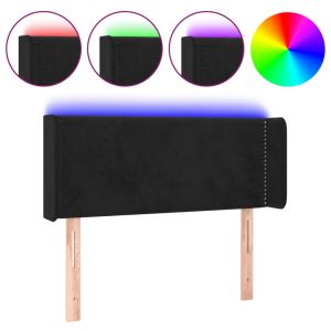 Hoofdbord LED 83x16x78/88 cm fluweel zwart