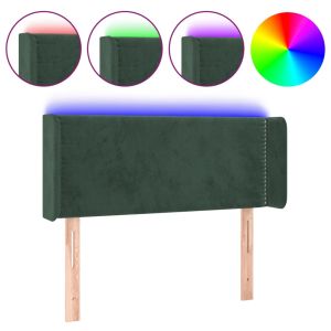 Hoofdbord LED 93x16x78/88 cm fluweel donkergroen