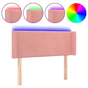 Hoofdbord LED 93x16x78/88 cm fluweel roze