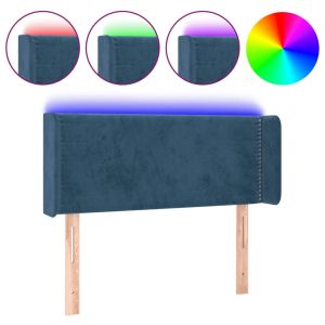 Hoofdbord LED 103x16x78/88 cm fluweel donkerblauw